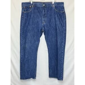 Levi’s 501 Men’s 44x30 Blue 5 Pocket Classic Straight Leg Denim Jeans Casual